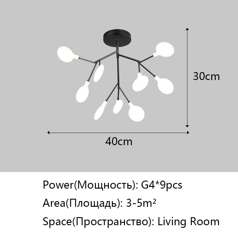 Black 9 Heads Warm White