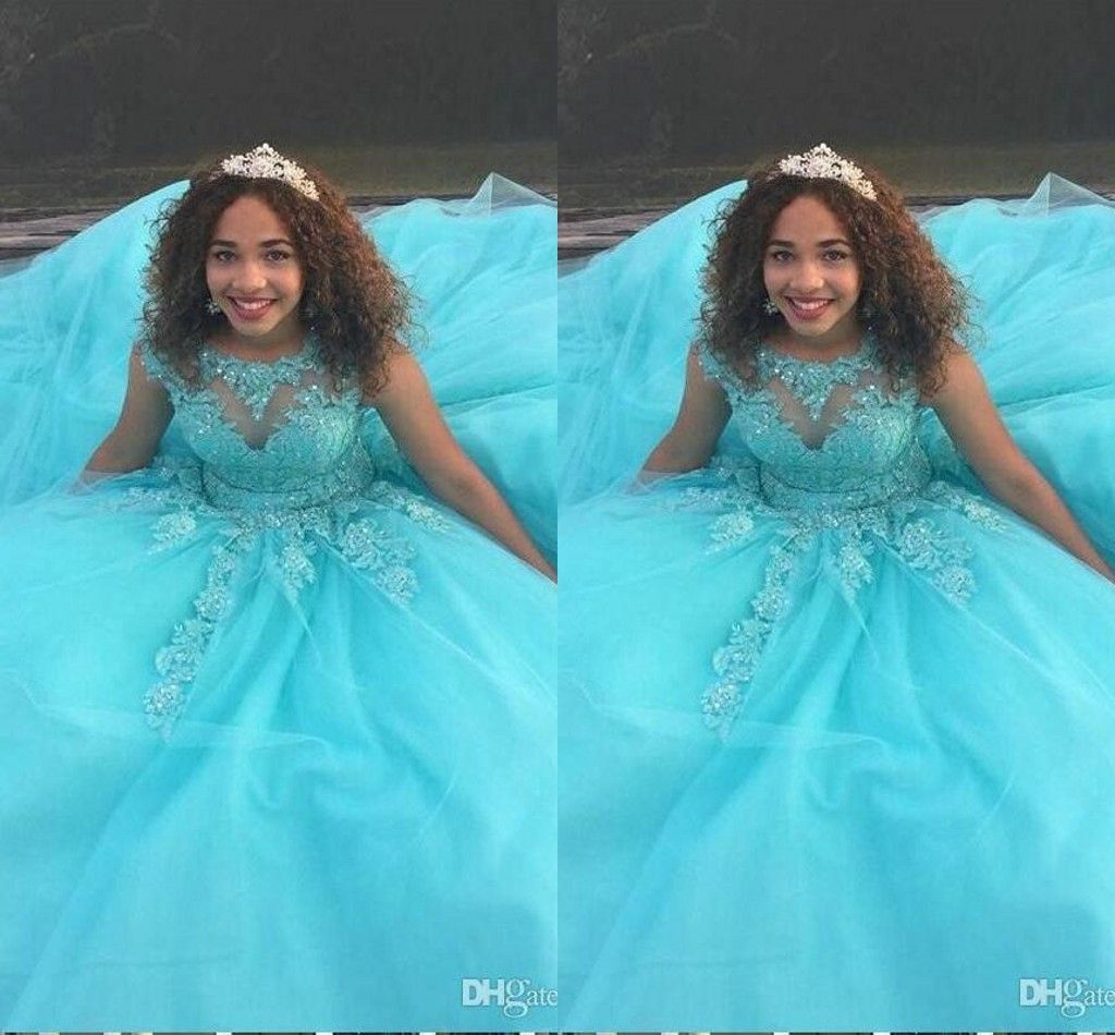 Vestidos 15 anos Quinceanera Dresses 2023 Aqua Blue Applique Beaded Ball Gowns Sweet 16 Dresses Bateau Vestidos 15 anos Quinceanera Dresses 2023 Aqua Blue Applique Beaded Ball Gowns Sweet 16 Dresses Bateau