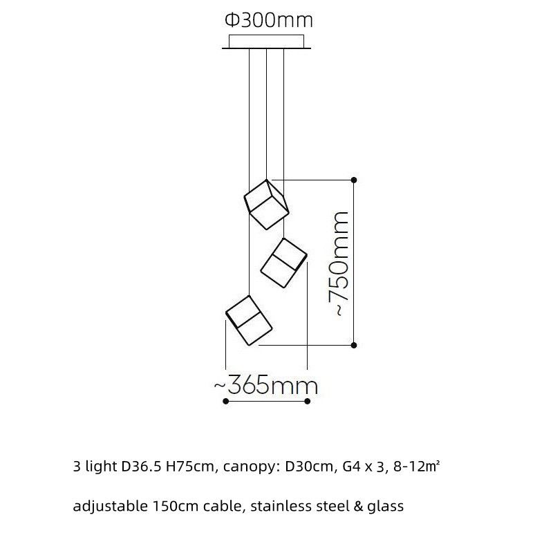 3 luz D36.5cm Luz blanca 6500K Oro