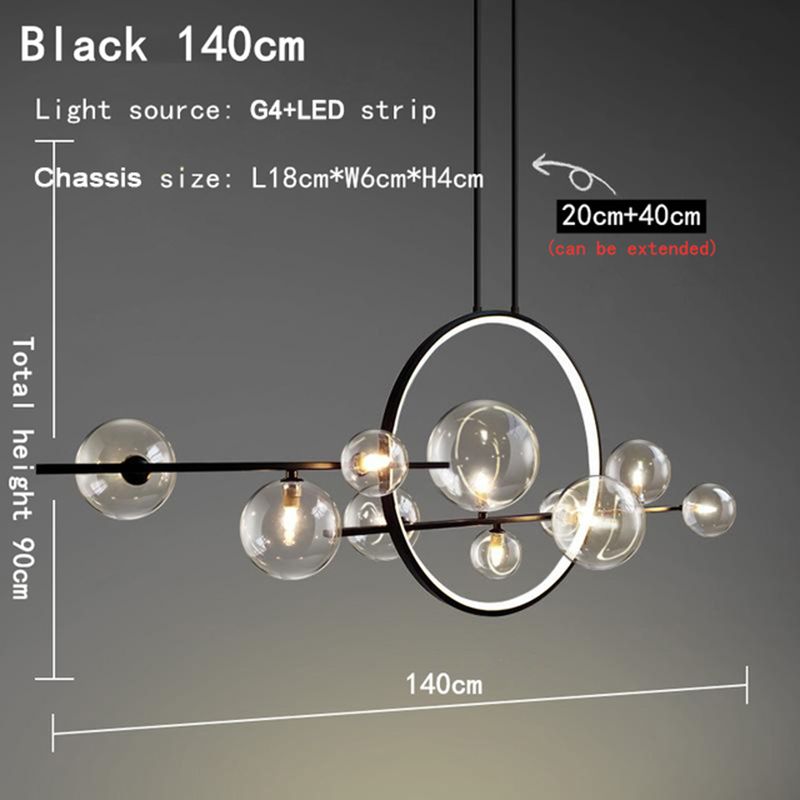 Black Dia140cm Lumière chaude