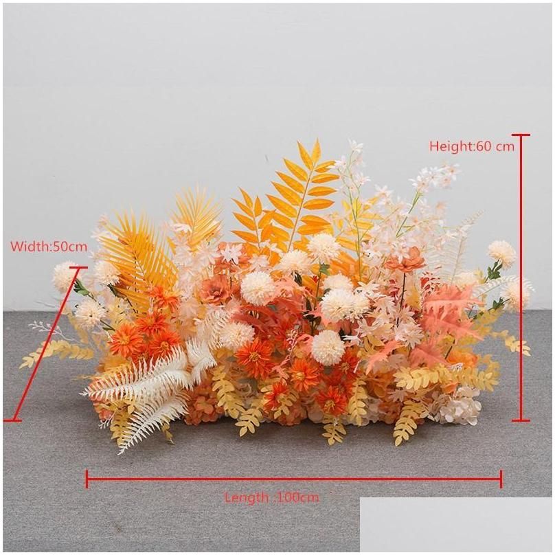 Rangée de fleurs de 100x50 cm