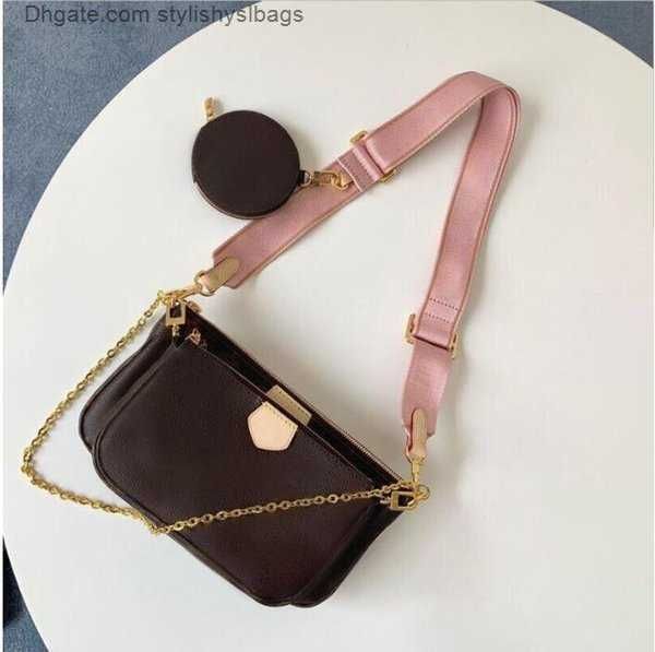 brown flower-light pink shoulder strap