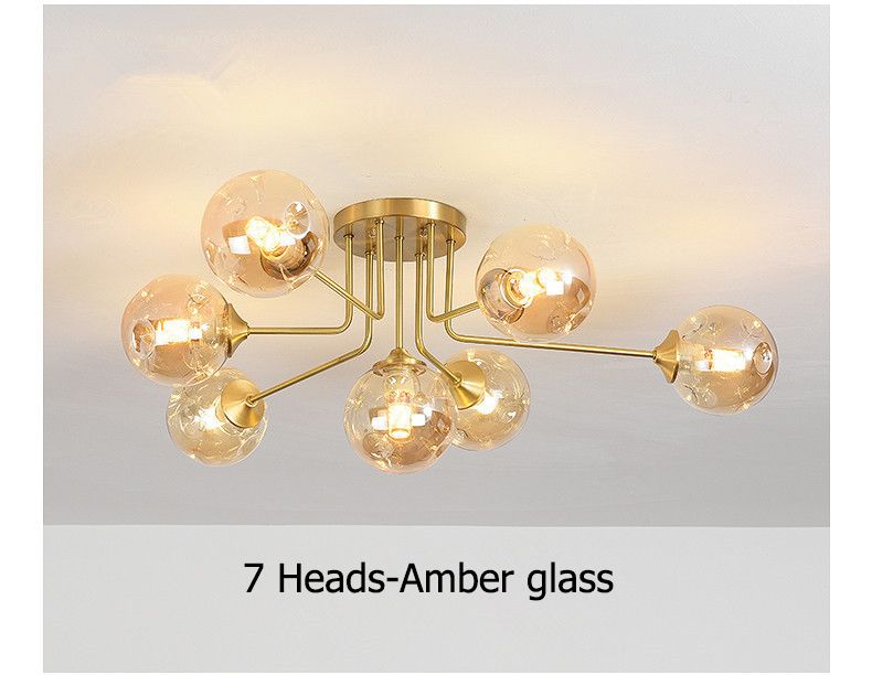 7 Head Amber Glass Warm White