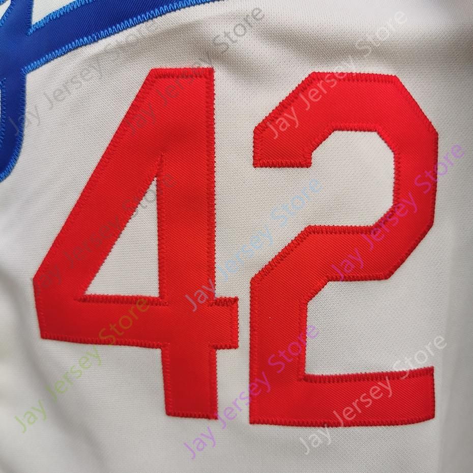Custom Baseball Jerseys Jackie Robinson Jersey Vintage 1955 Cream White  Grey Blue Black Fashion Hall Of Fame 50th 1st Ws Patch Size From 17,56 €