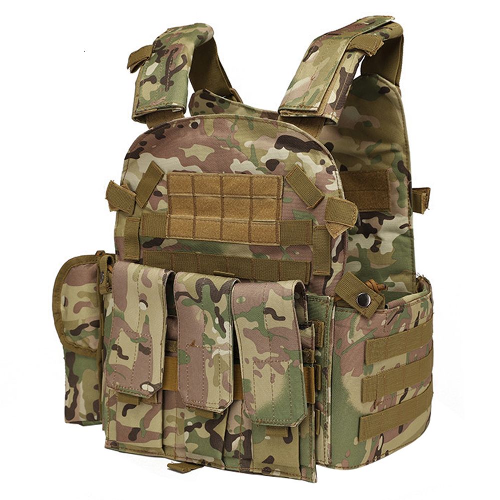 Mens Vests Nylon Molle Webbed Gear Tactical Vest Body Armor Hunting Airsoft  Accessories 6094 Pouch Combat Camo Military Army Vest 230111 From Cong02,  $32.51