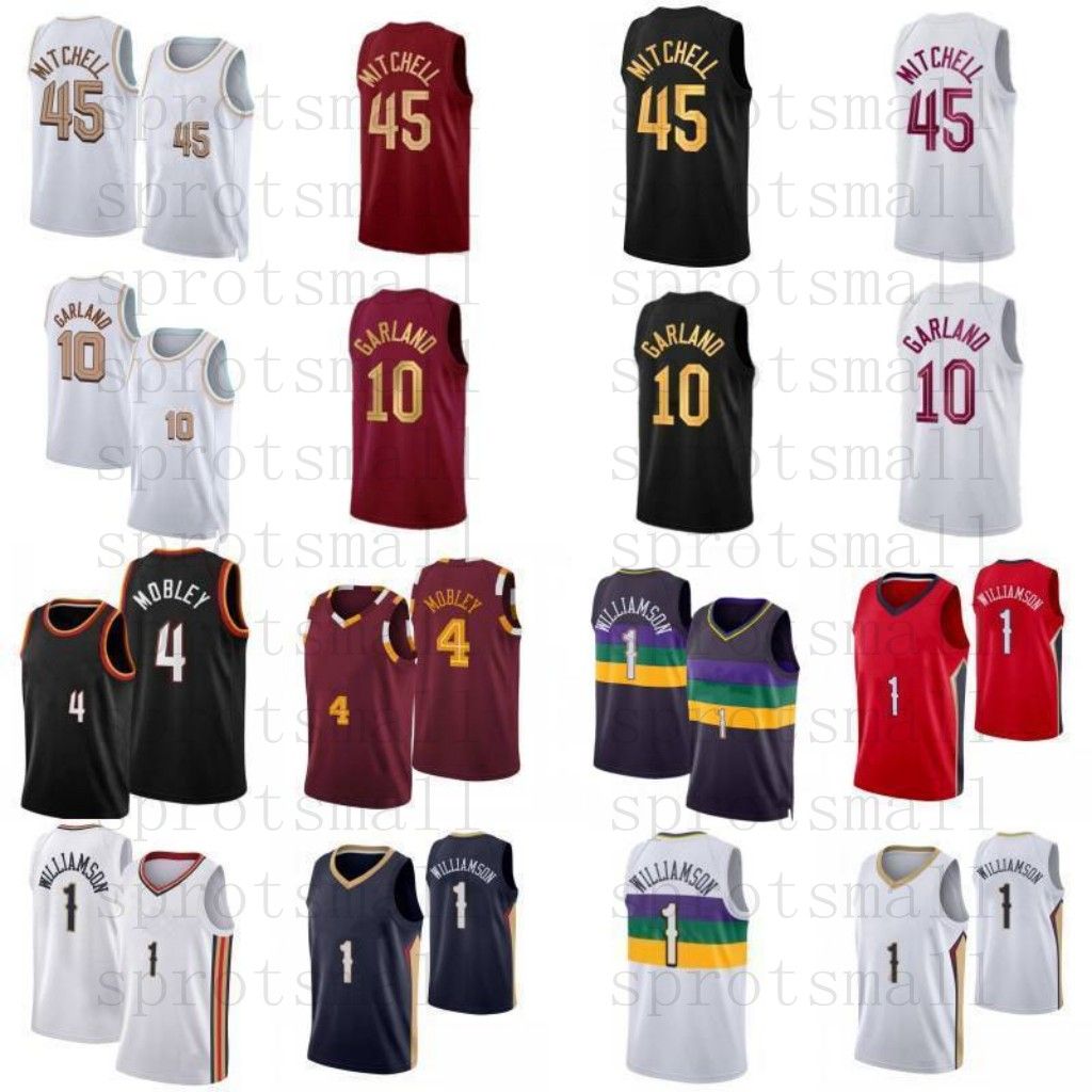 Mens 1 Zion Williamson City Basketball Jersey 45 Donovan Mitchell 4 Evan  Mobley 10 Darius Garland Shirt From Sprotsmall, $14.1