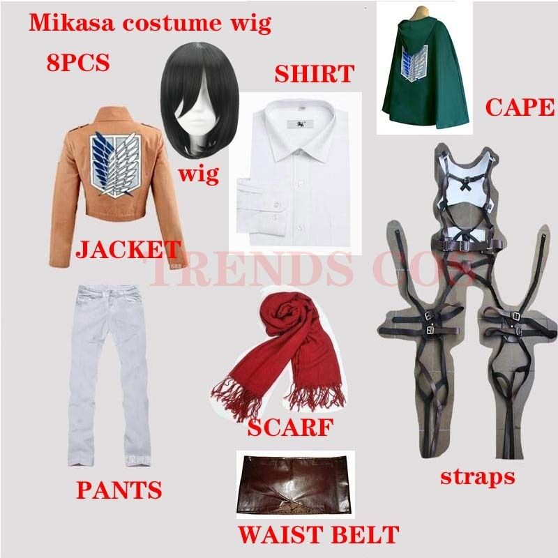 Mikasa kostüm peruk