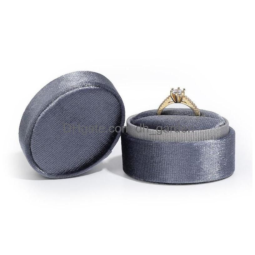 Boîte à bague unique Bleu gris