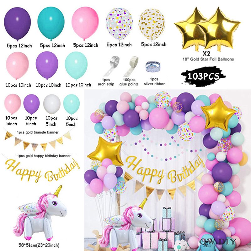 103pc Unicorn seti-resim turu oval olarak