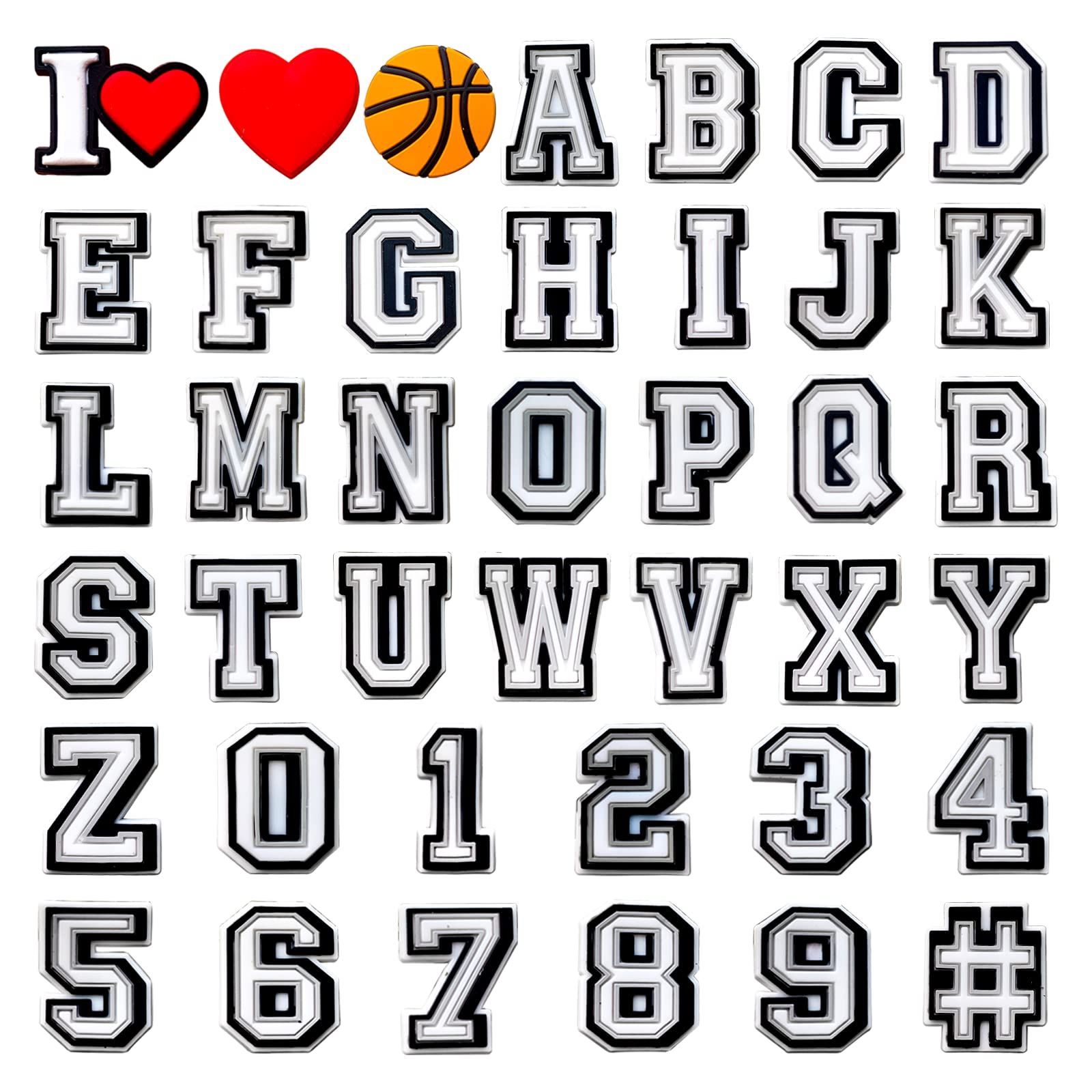 Shoe Parts Accessories Letter Croc Charms Pack For Decoration 09 Number  Alphabet Abcz Characters Love Heart Basketball Designer Shoe Ot637 From  Zcroccharmstore, $0.06