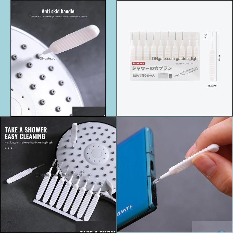 10pcs Cell Phone & Shower Head Cleaning Brush Set With Convenient