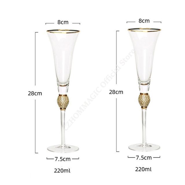 2pcs champagne copa