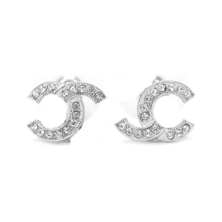 silvery stud earrings