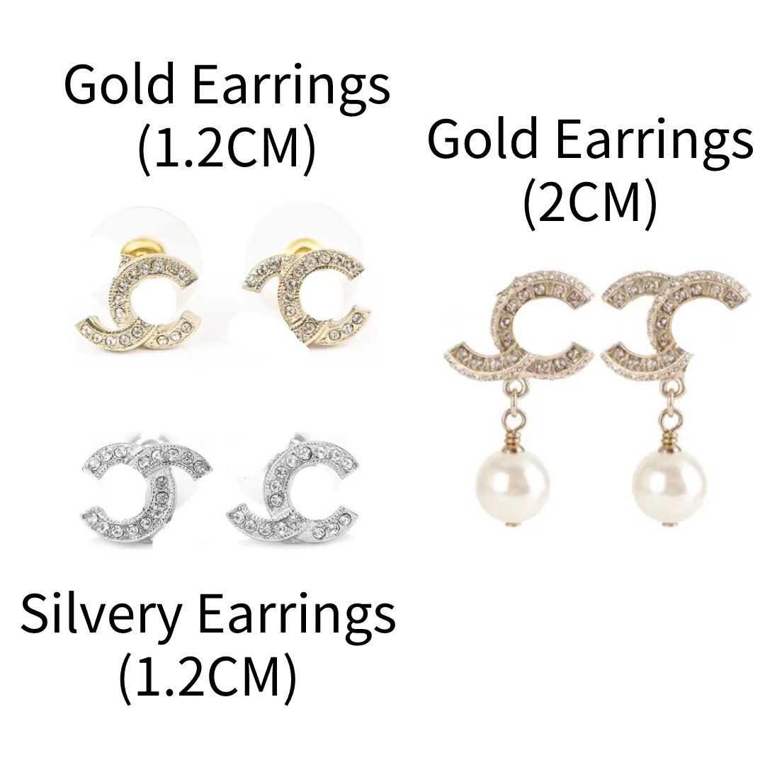 all stud earrings+gold pearl earrings