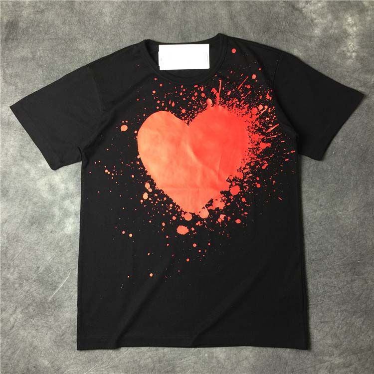 black with Speckle ink red heart