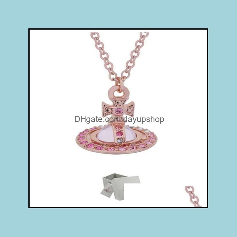 Allmähliche rosa Diamant -Saturn -Halskette +