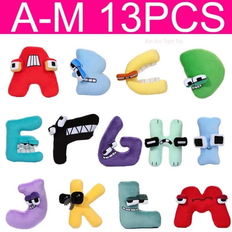 13-26Pcs Alphabet Lore Plush English Letter Stuffed Animal Plushie Doll  Toys Gift For Kids Children Educational Christmas Gifts