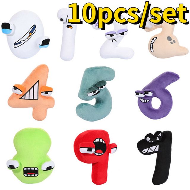 13Pcs/Set Alphabet Lore Plush Toys Anime Doll Kawaii 26 English Letter  Puzzle Stuffed Toys Kids Christmas Gifts