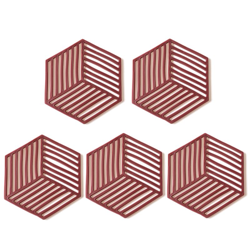 Red 5pcs Hexagon