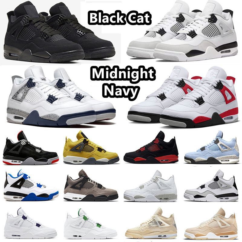 4 Black Cat 4S Version SE Neon 4S UNC Men Basketball Shoes with Box Size 40-47 Sneakers