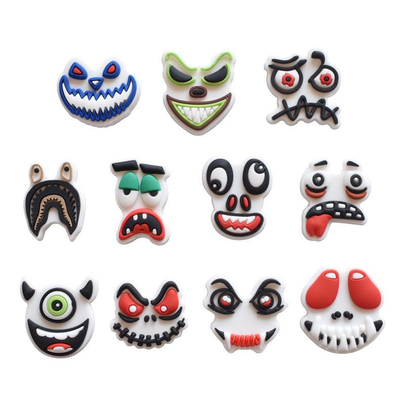 Anime charms wholesale childhood memories horror faces funny gift cartoon  croc charms shoe accessories pvc decoration buckle soft