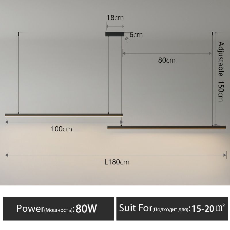 L180 cm par vitt ljus (6000k)