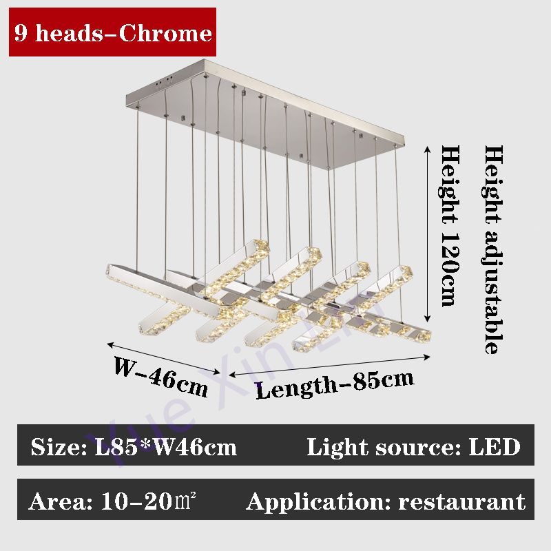 9 huvuden Chrome Light Body Dimning med