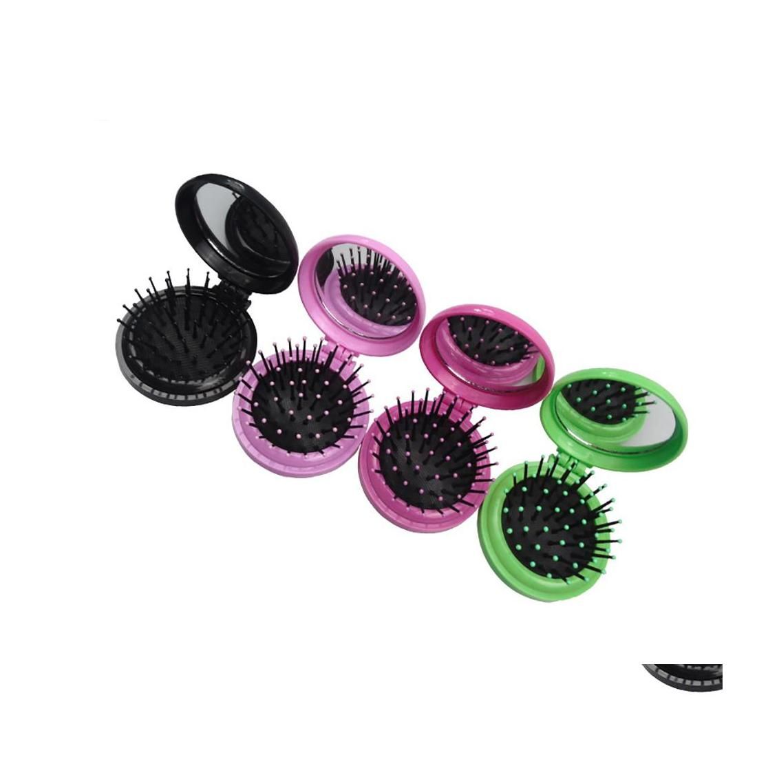 Hair Brushes Folding Air Bag Comb With Mirror Compact Pocket Size Portable  Travel Brush Cosmetic Head Masr Relax Drop Delivery Produ Dhyaa