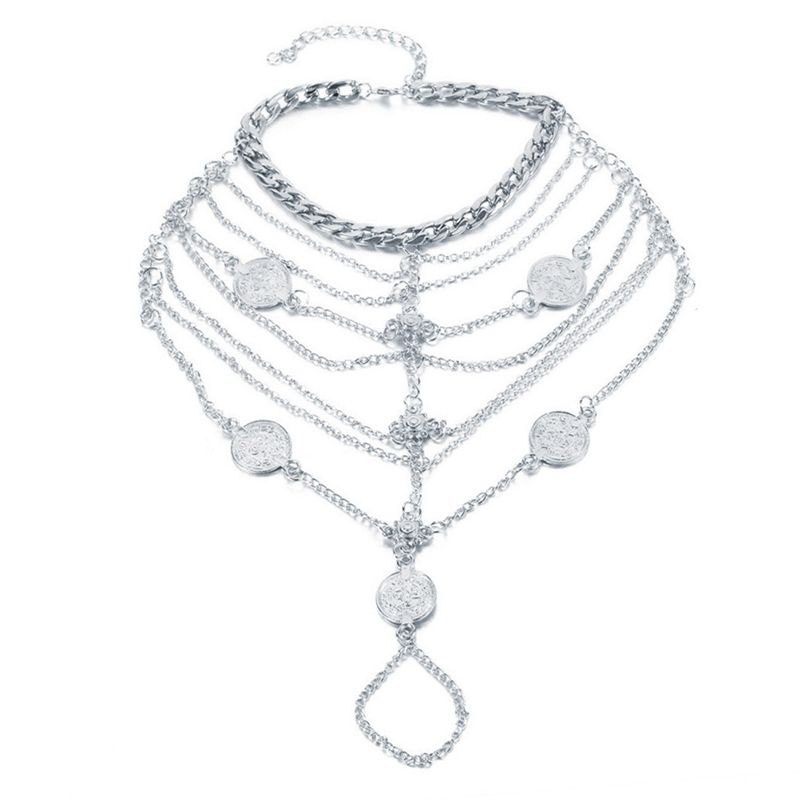 Anklets Sexy Sier Color Tassel Anklet Coin Pendant Chain Ankle Bracelet Bohemian Multi Layered Women Leg Beach Foot_voghion.com