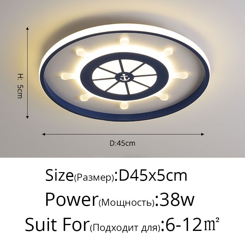 Blu rotondo 45 cm 38W luminosità dimmerabile