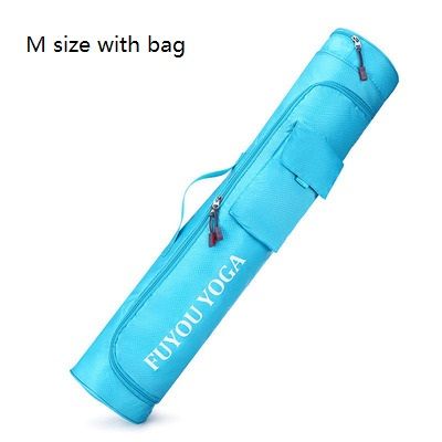 blue M with bag