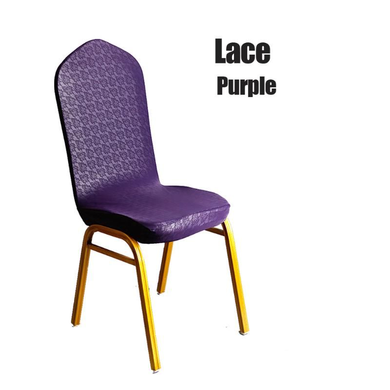 Lace Purple Stretch Chair Cover