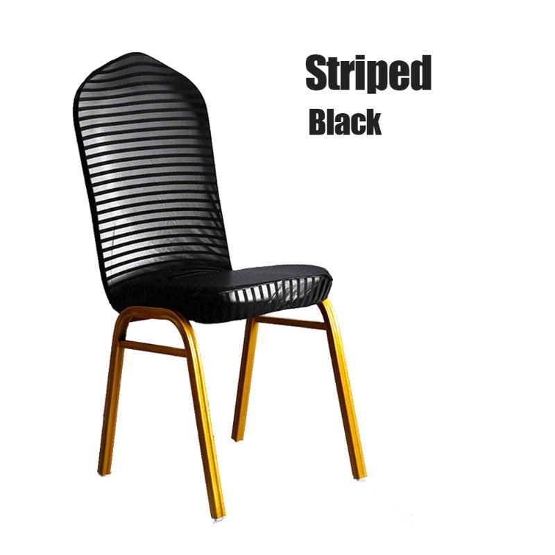 Striped Black Stretch Chair Cover