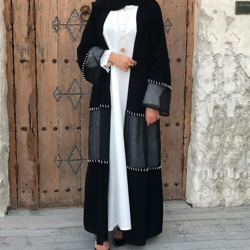 Black Open Abayas Kina