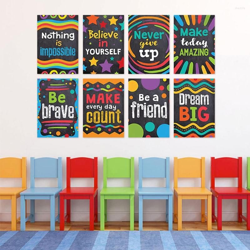 Wall Stickers Kids Learning Posters UV Paper Painting Waterproof Cartoon English Inspirational Sticker Children Classroom Bedroom Wall Stickers Kids Learning Posters UV Paper Painting Waterproof Cartoon English Inspirational Sticker Children Classroom Bedroom