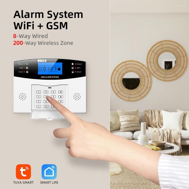 Alarm System Kit Auto Dial GSM+WiFi Home Wireless Alarm System GSM Home  Alarm System Motion Sensor Door/Window Sensor Remote Control 