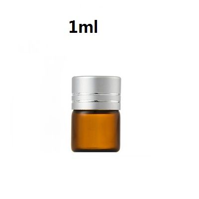 1 ml braune Flasche Silberdeckel