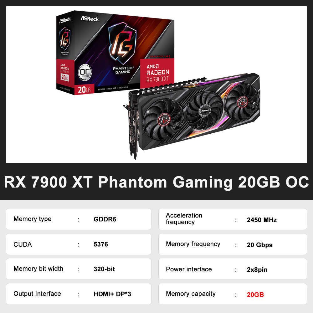 Amd Radeon Rx7900xtx ASROCK New AMD Radeon RX 7900 XT RX7900XT 20GB 24GB Graphic Card Gaming ...