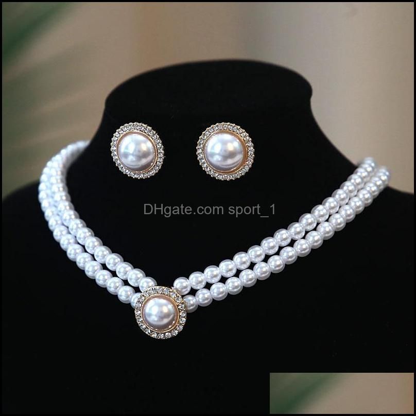 Pearl Necklace Stud Set