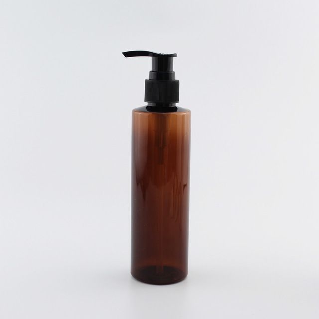 200ml Brown garrafa de plástico preto