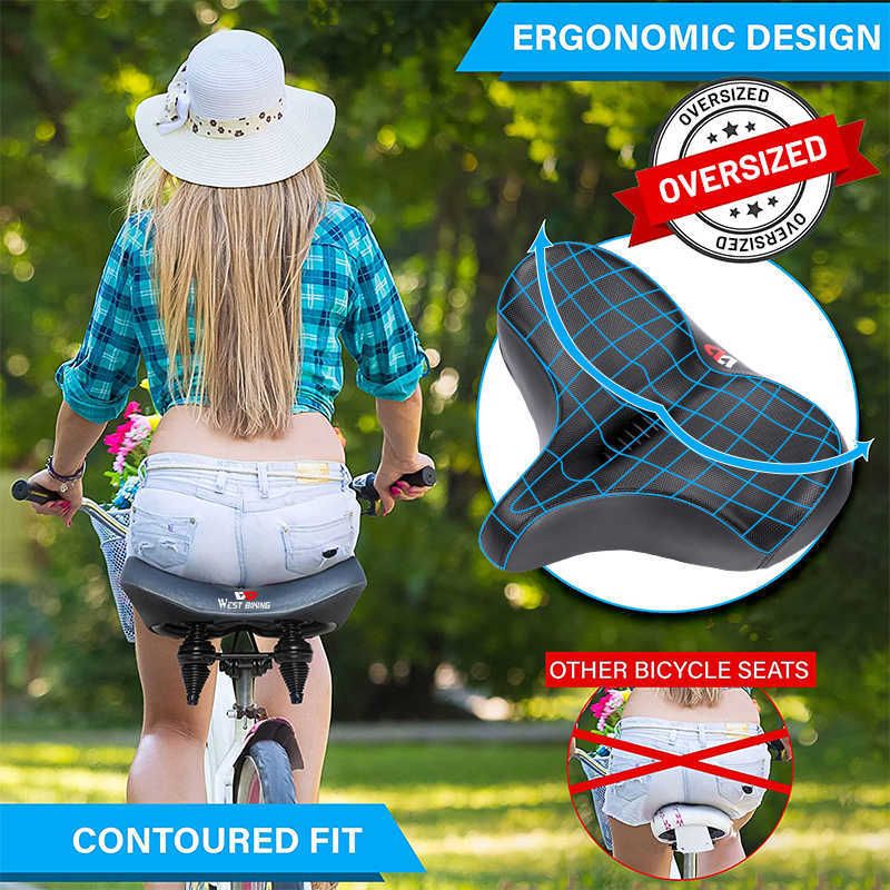 S WEST BIKING MTB Wide Ergonomic Comfortable Bicycle Spring Damping Saddle  Cruiser Electric Bike Thick Memory Seat Cushion 0131 From Mengyang10,  $34.16