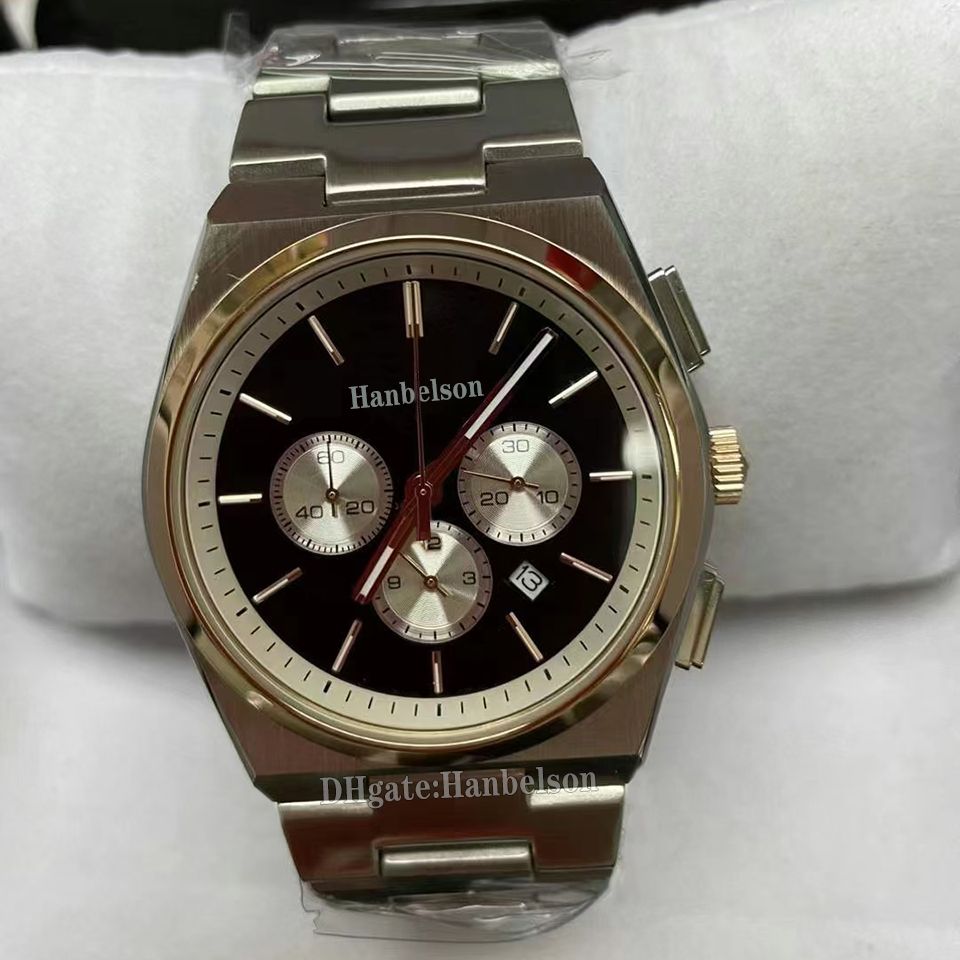 Rose gold bezel black dial