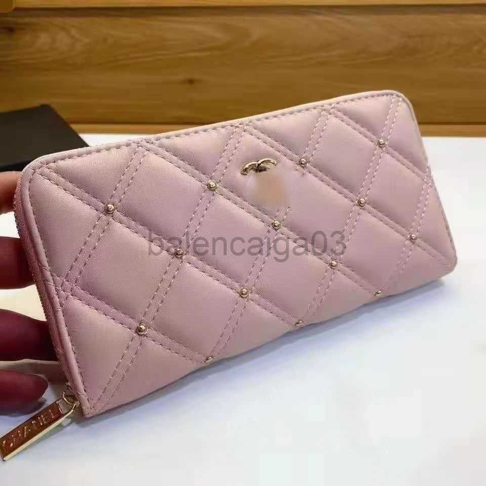 pink long wallet