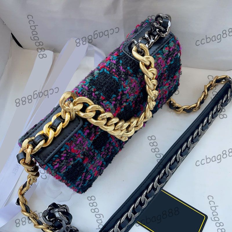 22K 19 WOC Wool Tweed Wallet Purse Bags Gold Metal Chain Handle Totes  Crossbody Shoulder Handbags Card Holder Multi Pochette Desig9044252 From  Agqb, $16.26