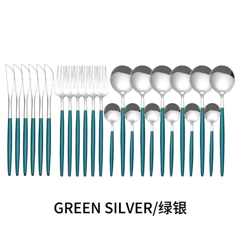 24pcs Sliver Green