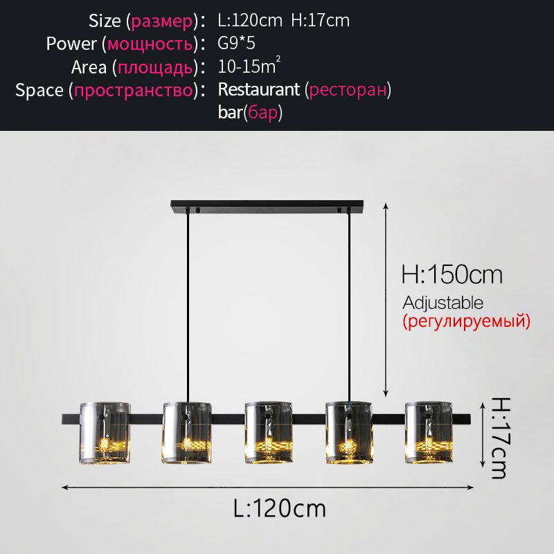 L 120cm Ciepłe światło