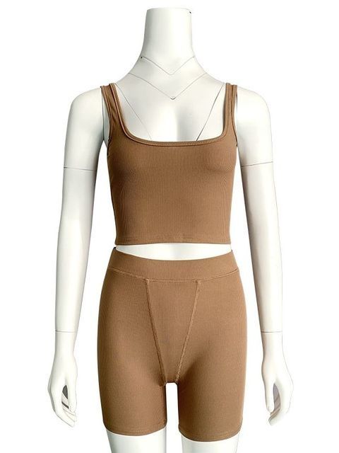 Brown Shorts Set