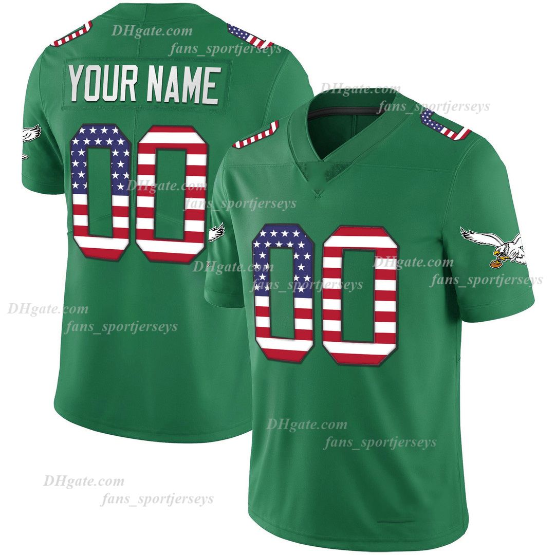 Wholesale Best Quality New Kelly Green #1 Jalen Hurts #11 AJ Brown #6  DeVonta Smith #62 Jason Kelce Stitched American Football Jersey From  m.