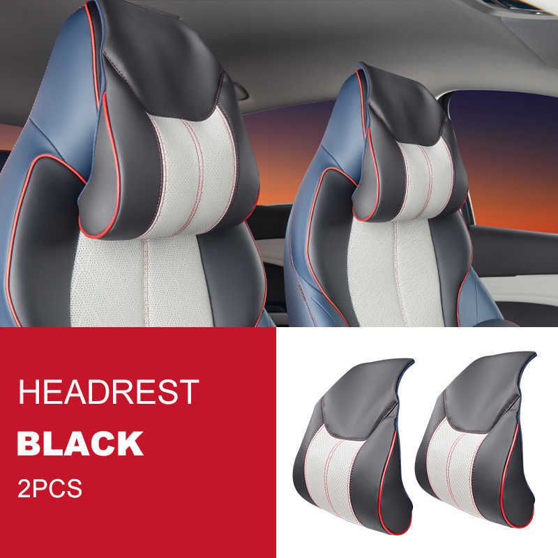 2 Headrest Black