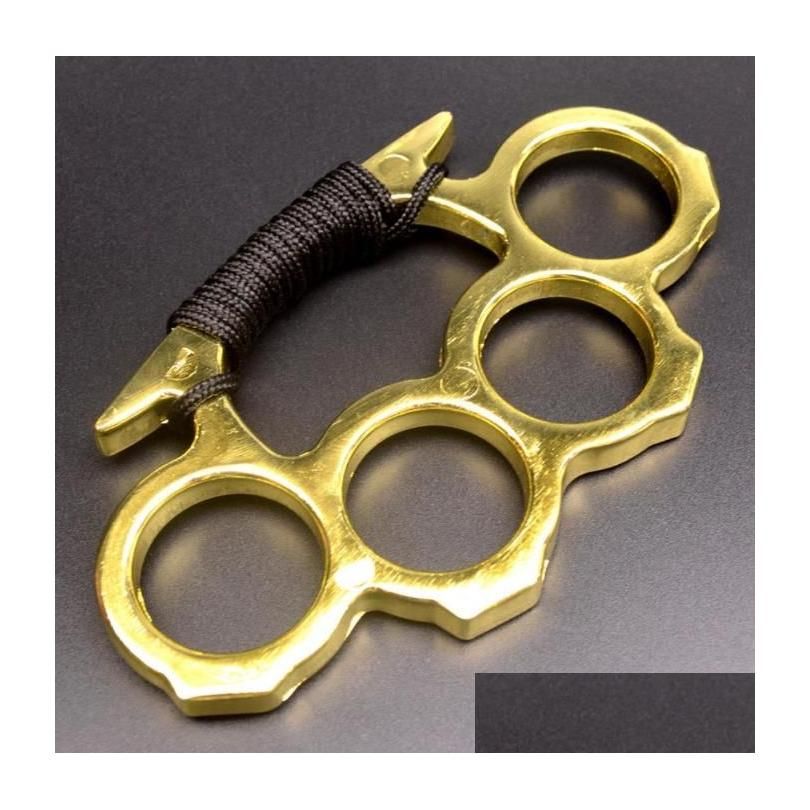 Brass Knuckles Sier Black Metal Knuckle Duster Four Finger Self Defense